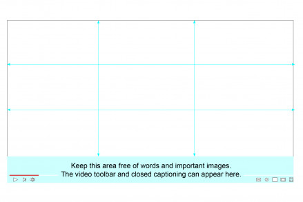 Graphic showing rule of thirds: screen broken into thirds horizontally and vertically.
