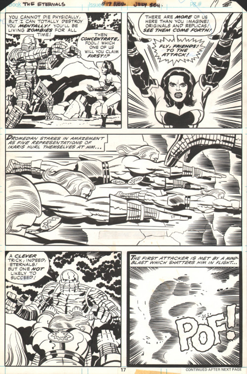 Jack Kirby, The Eternals 17, page 17, 1977, © and TM Marvel and Subs., Inker: Mike Royer, Pen and brush and ink on Bristol board, 15 x 1...