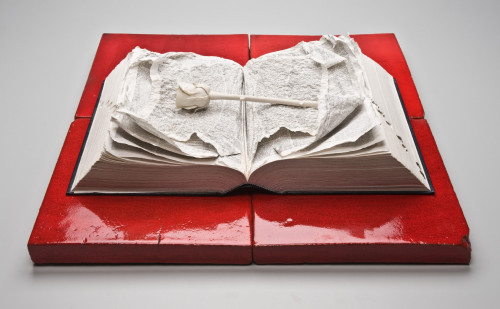 The Word, 2013, Porcelain and earthenware. 36 x 12 x 12 inches