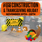 Preparations for the upcoming Templeton renovation will have us closed for the week of Thanksgiving. We are always open 24/7 online!