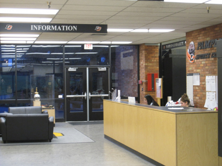 Main entry and info desk - before