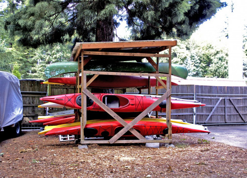 Our kayak fleet is colorful and well-stocked
