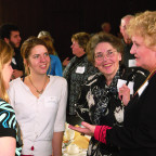 Jean Julier BS '65 (center) and Sue Rimkeit '65 (right)