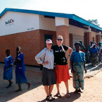 Lana Sanford CAS '15 and Anna Lofstrand CAS '13—along with 11 other Lewis & Clark students—constructed this BuildOn sch...