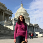 Haben and her companion Maxine at the U.S. Capitol.