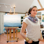 Jessica Pisano in her art studio on Martha's Vineyard.