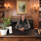 Photo of Dr. Robin Holmes-Sullivan at a desk