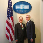 Lewis & Clark's President Barry Glassner and Pomona College President David Oxtoby at the White House event.