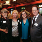 Associate Dean Susan Mandiberg, Dean Jennifer Johnson, Oregon Governor Kate Brown JD '85, and President Barry Glassner. Photo taken by An...