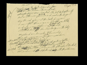 Manuscript draft of Traveling through the Dark, written at Yaddo artists' community in New York in June 1956.