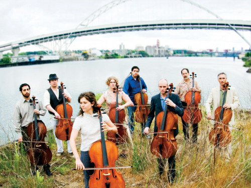 Members of the Portland Cello Project.