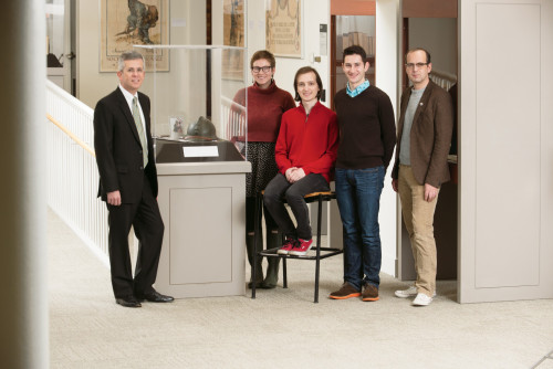 From left: David Campion, Pamplin Associate Professor of History; Emma Hoch-Schnieder CAS'16; Sten Eccles-Irwin CAs '16; Nicolas CAS '18;...