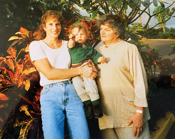 Left to right: Jo Zucker '88; her son Nicky Blumm, JDCandidate '22; and her mother, Linda Zucker ...