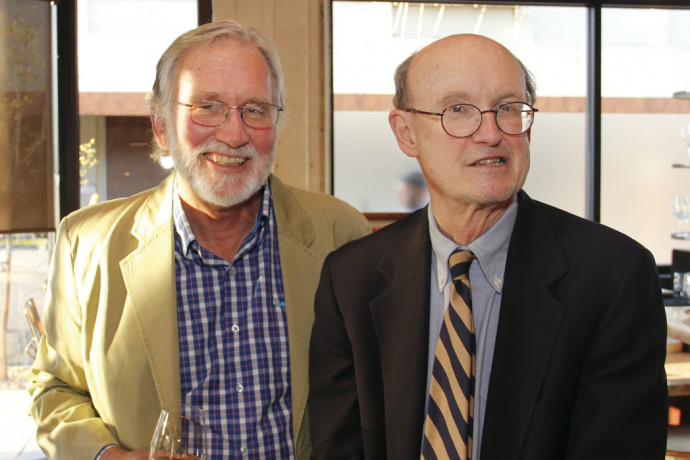 From left: D. Lawrence Wobbrock JD '77 and Henry J. Casey Professor Emeritus of Law Edward Brunet