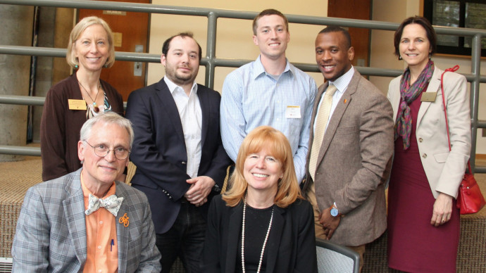 Top row, from left: Janice Weis (associate dean and director of the Environmental, Natural Resources, and Energy Law Program), Lev Blumen...