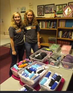 Founders Paige Sanders and Ashley Garber at the Portland Panty Project's first distribution in 2015.
