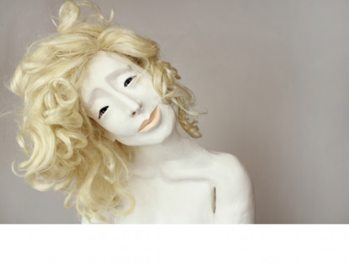Elizabeth Jaeger, detail of Platinum Musing, 2011 Mixed media, including plaster, ceramics, house paint, synthetic wigs, fake eyelashes, ...