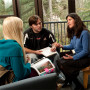Assistant Professor of Art History Dawn Odell, voted Lewis & Clark 2011 Teacher of the Year, meets with students