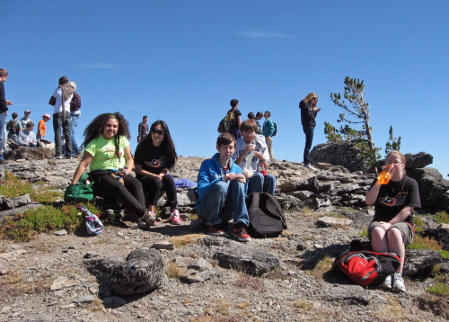 Some of the many students resting on Lookout Mountain
