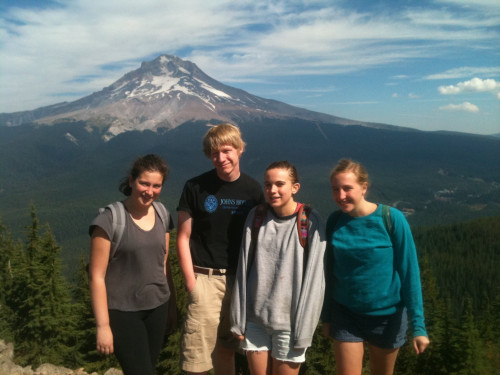 Students who hiked to Tom Peak