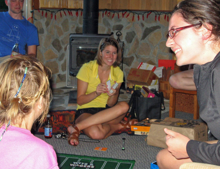 Students enjoyed playing board games and relaxing in the cabin