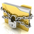 computer folder with a padlock and chain over it