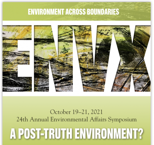Poster for the ENVX Symposium containing dates and times of the events included in this story.