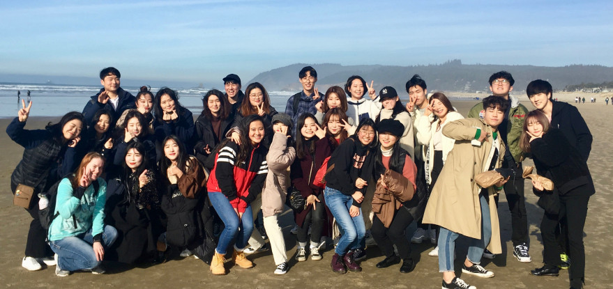 Students from Konkuk University in South Korea enjoyed a trip to Canon Beach during their three-w...