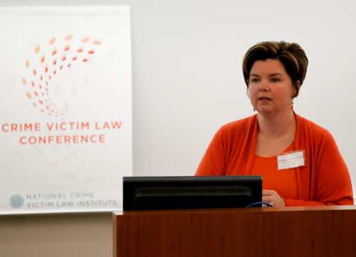 Dr. Rebecca Campbell of Michigan State University trains on the impact of the legal process on rape survivors. Photo by Chris Wilson.