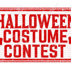 Halloween costume contest grunge rubber stamp on white background, vector illustration
