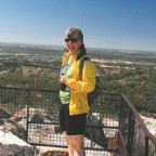 Photo of Bess Austin on a bicycle trip in Provence, France, with her husband in summer 2012.