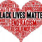 Black Lives Matter word cloud on a white background.