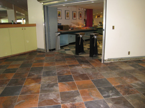 Templeton's old loop carpet was replaced with new carpet, tile, and wall base. This project complements the work achieved in the Trailroo...