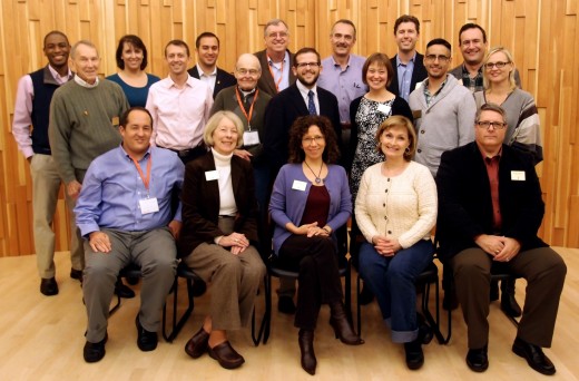 2012-2013 Board of Alumni (left to right, back row first): Aukeem Ballard, Carol Timm, Anthony Ruiz (ex-officio member, Student Alumni As...
