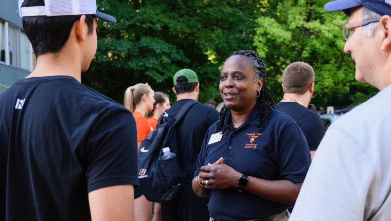 Robin welcomed new students and their families during NSO.