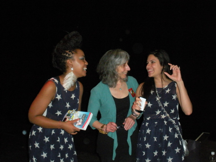 Left to right: Kemiyondo Coutinho '12, Stephanie Arnold, and Nazneen Joshi '12. Photo taken on April 28, 2012 at Theatre Department senio...