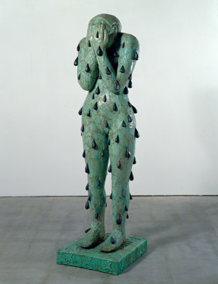 Blood / Sweat / Tears (2005) wood, copper, bronze, paint, and tar, 72 x 24 x 20 inches. Courtesy ...