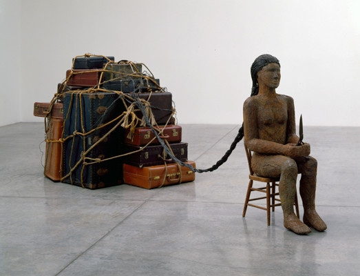 Coup (2006) wood, wire, tin, and found objects, overall dimensions 52 x 168 x 52 inches. Courtesy...