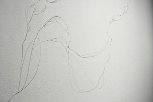 Hannah Furlong - In Contact, Graphite, wire, and latex paint, 11 x 7 x 1.5 feet