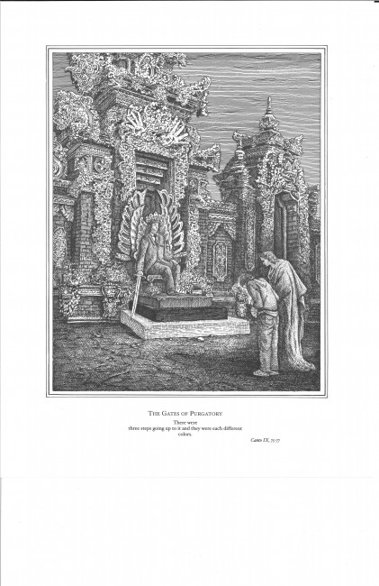 Canto IX, 75-77: The Gates of PurgatoryFrom the series Dante's Purgatorio, 2002-2005Black and white lithograph15 x 12 inchesCourtesy of K...