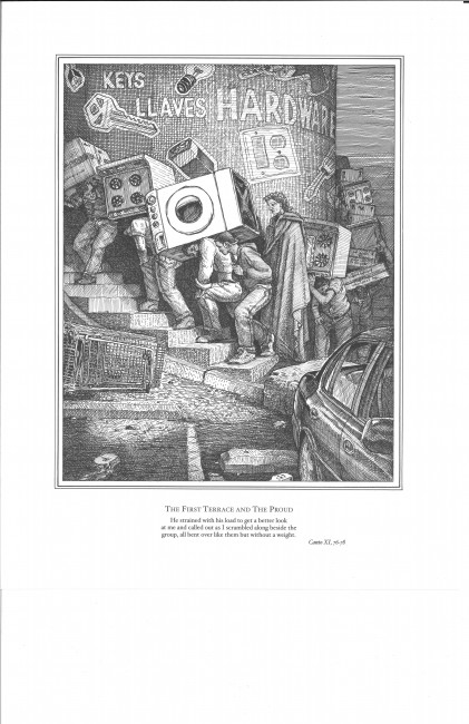 Canto XI, 76-78: The First Terrace and the ProudFrom the series Dante's Purgatorio, 2002-2005 Black and white lithograph 15 x 12 inches C...
