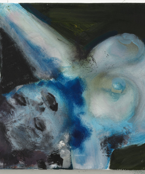 Marlene Dumas Blue Movie 2008 Oil on canvas 15 3/4 x 19 5/8 inches Collection of Blake Byrne