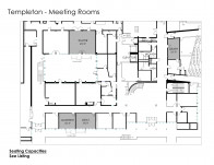 The meeting rooms in Templeton Campus Center range in size and capacity.