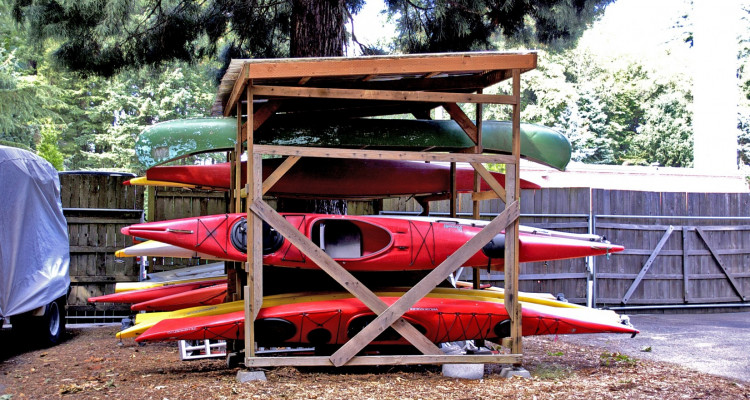 Our kayak fleet is colorful and well-stocked