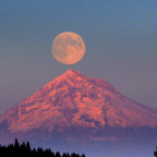 Full moon over Mt. Hood