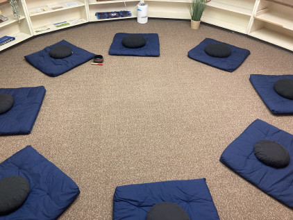 Meditation and Prayer Room with meditation cushions