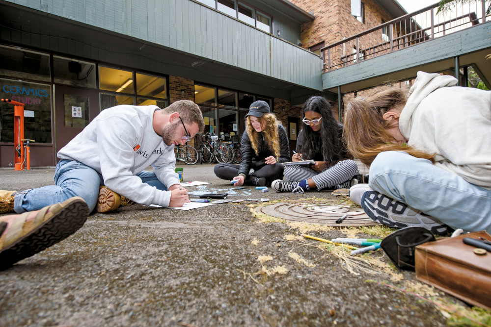 Back on campus, students took part in a hands-on art workshop with a local artist known as Wokefa...