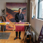 The artist in his studio.