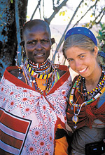 Regina McConaghy '03 with Nyserla, a Maasai woman who served as her host mother during her homestay in Loliondo, Tanzania.