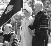 Donald Balmer U.G. Dubach Professor of Political Science, received the Morgan Odell Medal during commencement of the class of 2000. Balme...